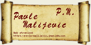 Pavle Malijević vizit kartica